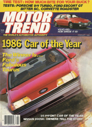 MOTOR TREND 1986 FEB - PORSCHE 911 TURBO, NASCAR